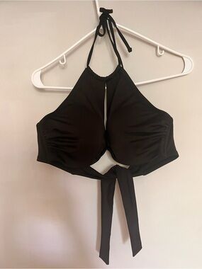 Black Halter Tie-Back Bikini Top